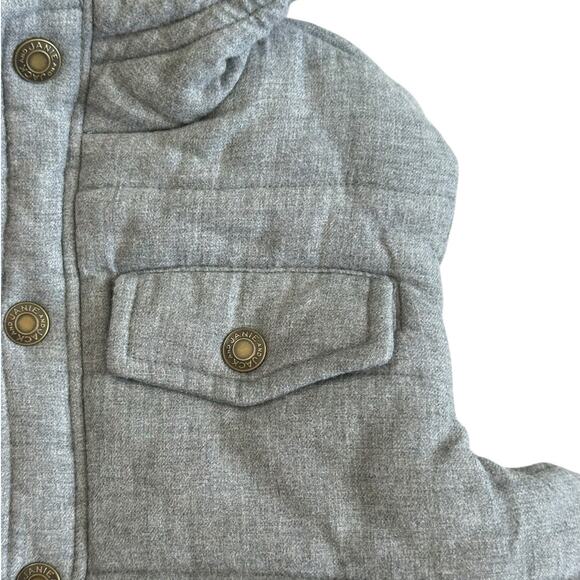 JANIE AND JACK Baby Boy Heather Gray Hooded Quilted Vest 18-24m - Picture 3 of 6